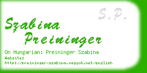 szabina preininger business card